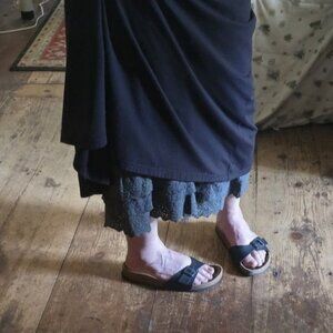 Birkenstock Madrid Single Strap Slide Sandals Sz 38 US 7 Black RTL $83
